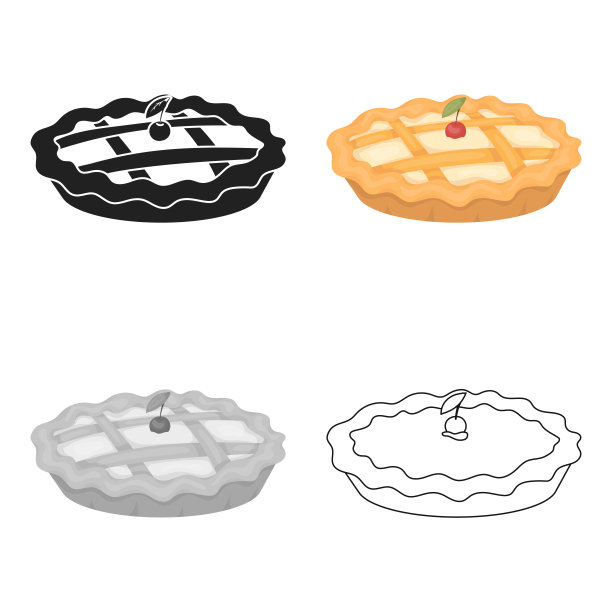 感恩节派图标在卡通风格孤立上图片下载