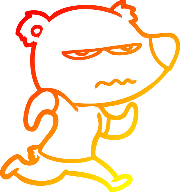 温暖的梯度线画愤怒的北极熊极地图片下载