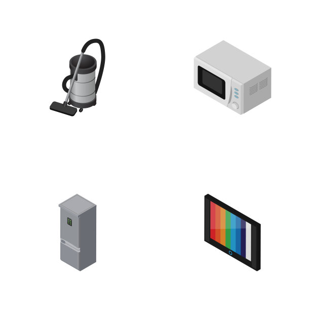 2.5D厨房冰箱真空电子产品套装图片下载