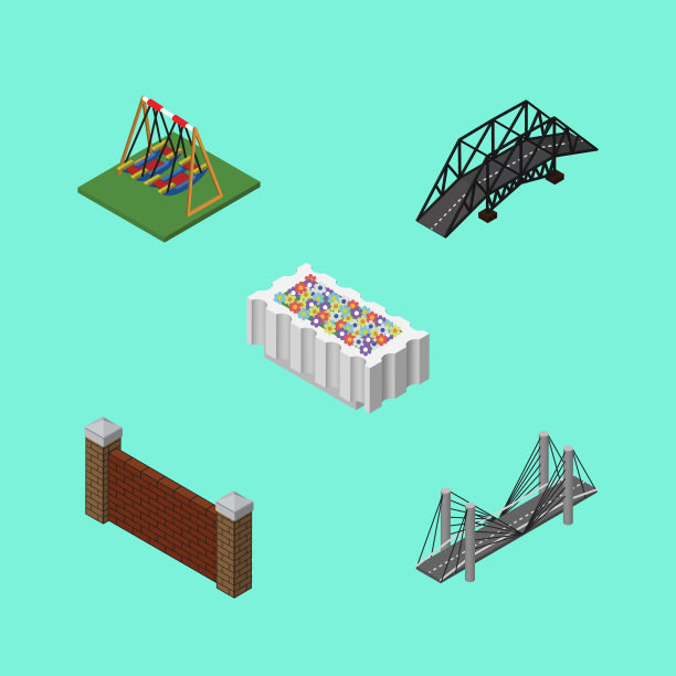 等距城市套花装饰图片下载