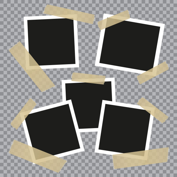 带胶带的复古相框图片下载