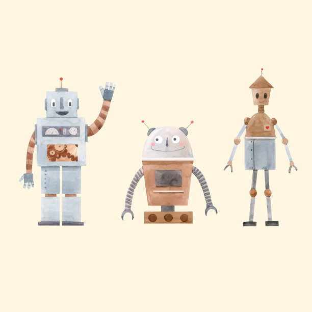 水彩机器人集图片下载