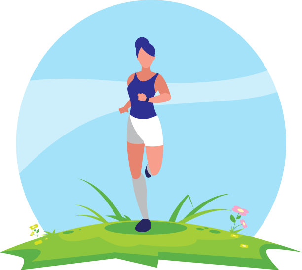 在营地跑步的女运动员图片下载