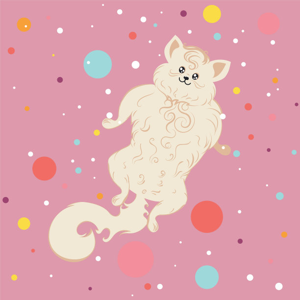 程式化的白猫设计图片下载