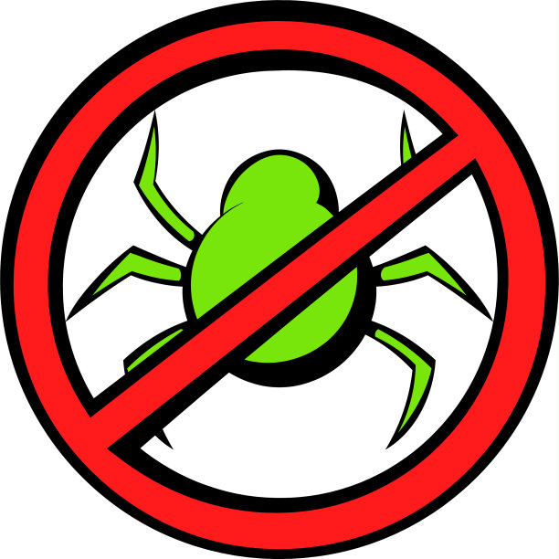 无电脑病毒禁止标志图标卡通图片下载