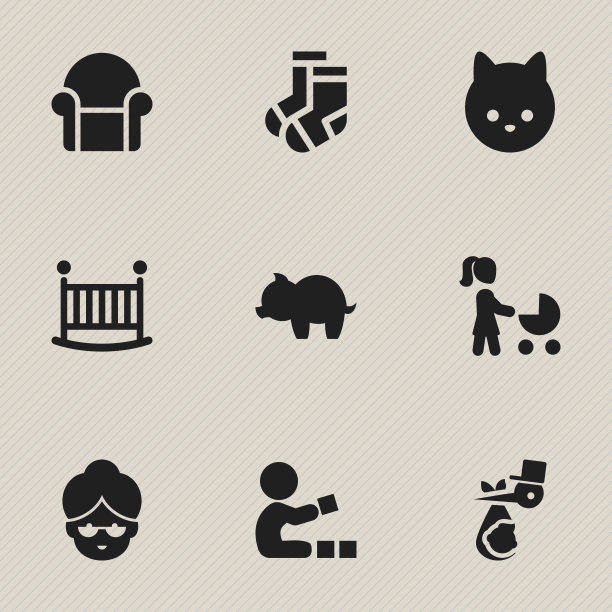 一组9可编辑的亲戚图标包括图片下载