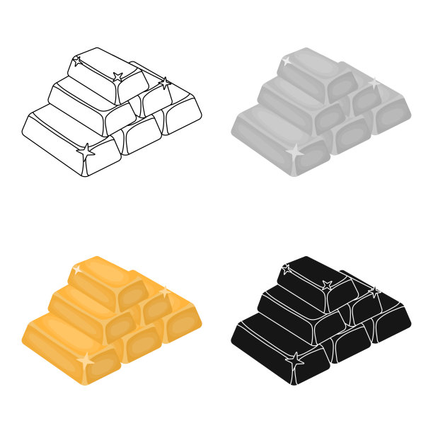 金条图标在卡通风格孤立上图片下载