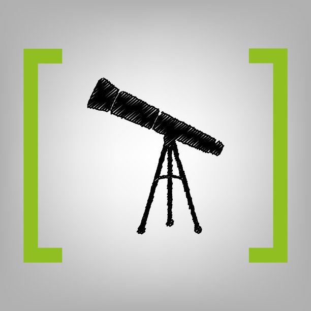 望远镜简单标志黑色潦草图标图片下载