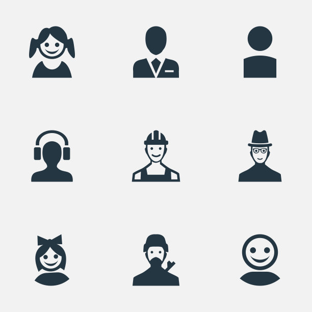 一组简单的头像图标图片下载