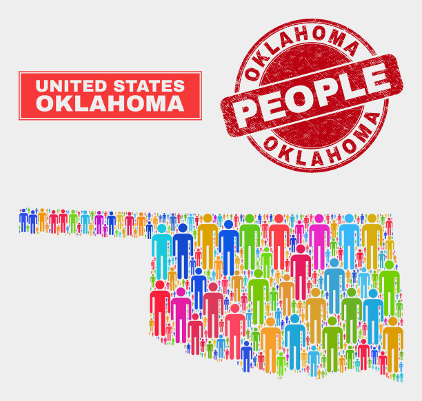 俄克拉何马州地图人口统计图片下载