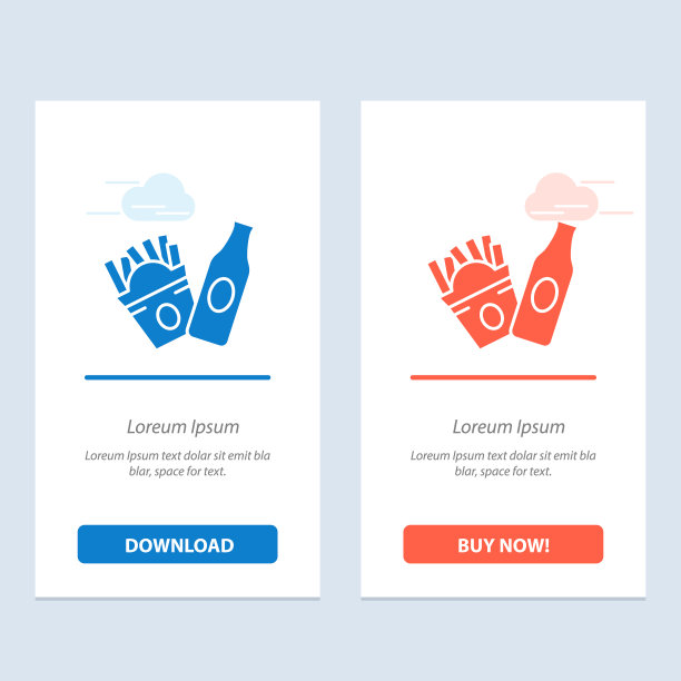 美国蓝色和红色的瓶装薯条下载图片下载