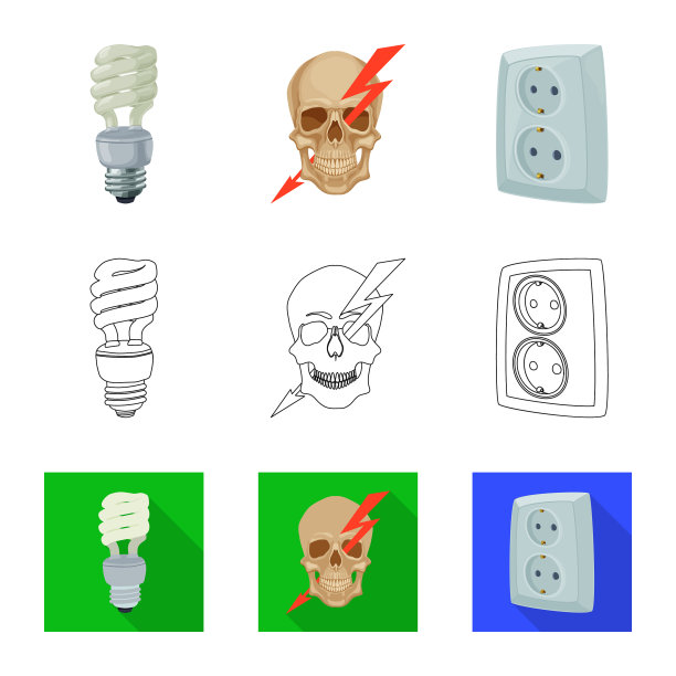孤立物电和电标志图片下载