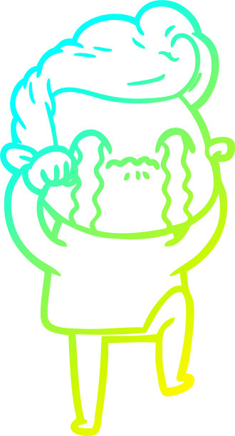 冷梯度线画卡通男人哭图片下载