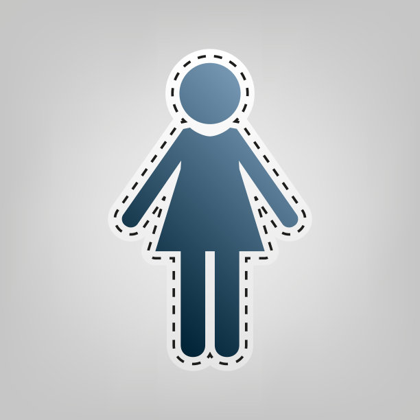 带有蓝色图标的女人标志图片下载