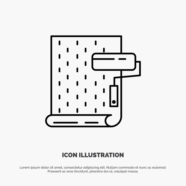 油漆室内设计修复墙纸线条图标图片下载