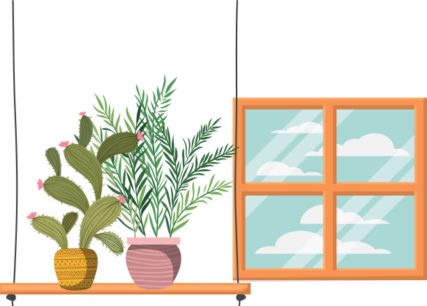 仙人掌与盆栽架上孤立的图标图片下载