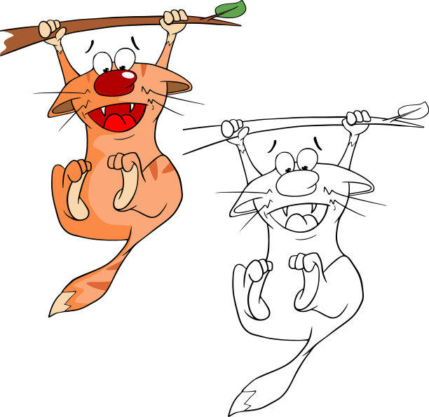 可爱的猫卡通人物图片下载