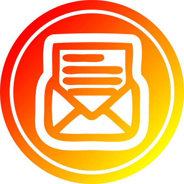 热门渐变光谱中的信封圆形信件图片下载