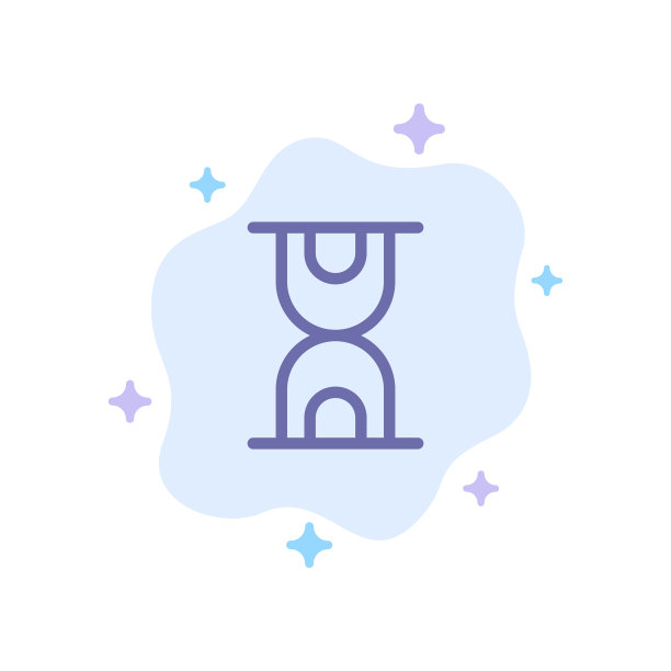 玻璃小时加载蓝色图标的抽象云图片下载