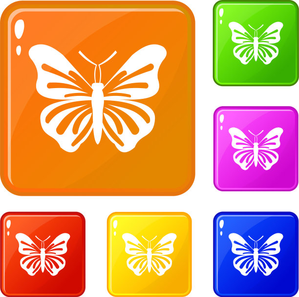 蝴蝶图标设置颜色图片下载