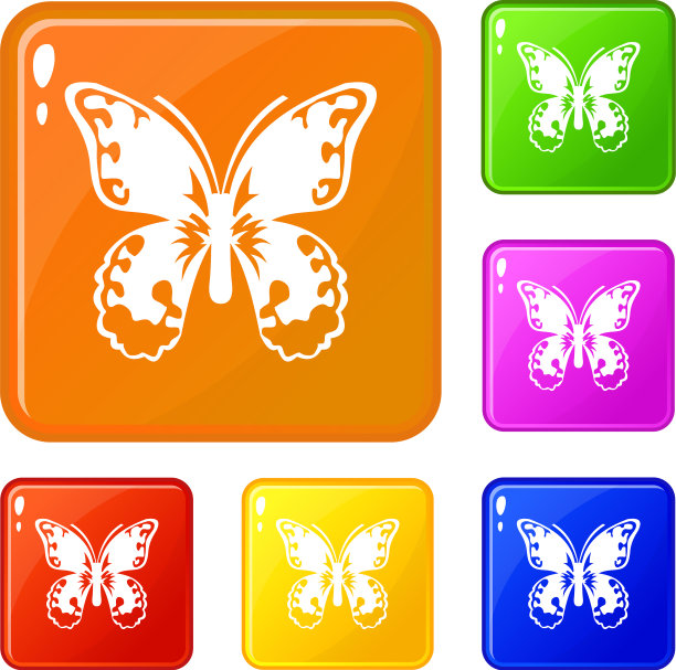 蝴蝶图标设置颜色图片下载