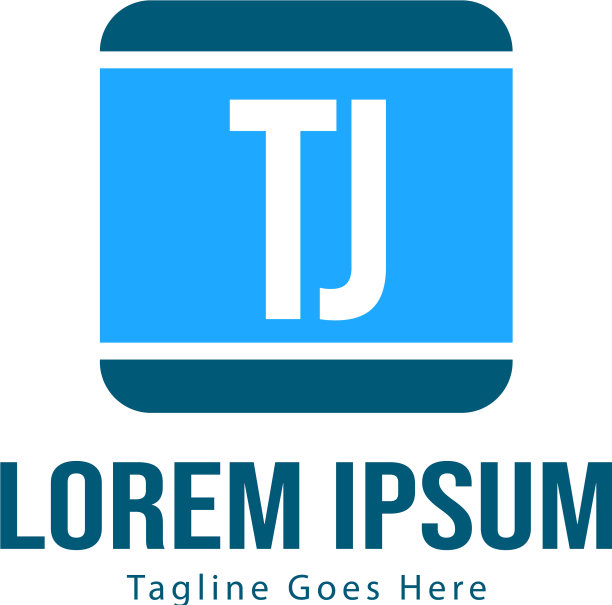 现代框架TJ字母logo模板图片下载