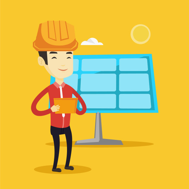 太阳能发电厂的亚洲工人图片下载