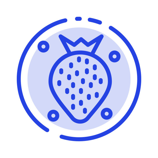 草莓食品水果浆果蓝虚线线图片下载