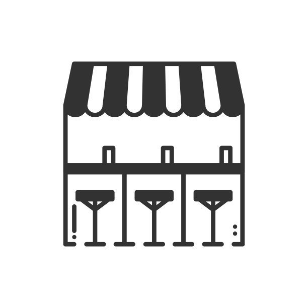 吧台与凳子细线标志街图片下载