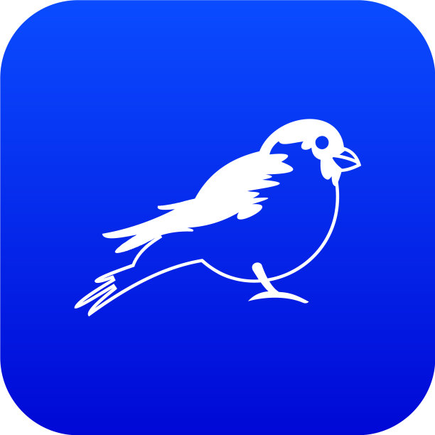 红腹灰雀图标数字蓝色图片下载