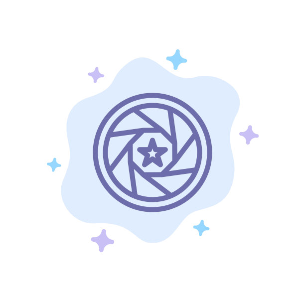 光圈胶片标志电影照片蓝色图标图片下载