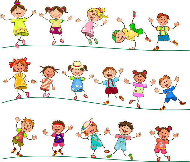 快乐的孩子们在散步图片下载