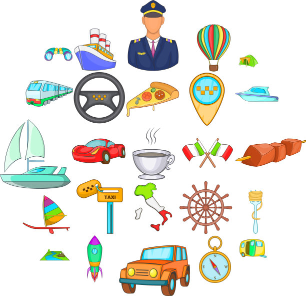 国际图标集卡通风格图片下载