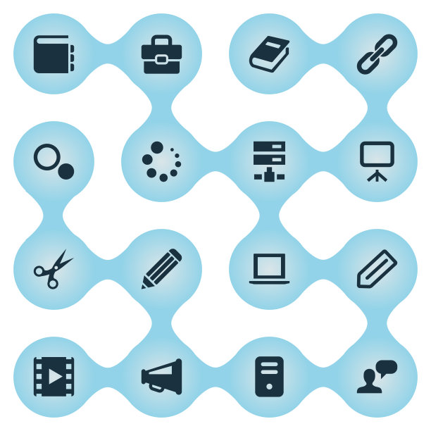 一组简单的设计图标图片下载