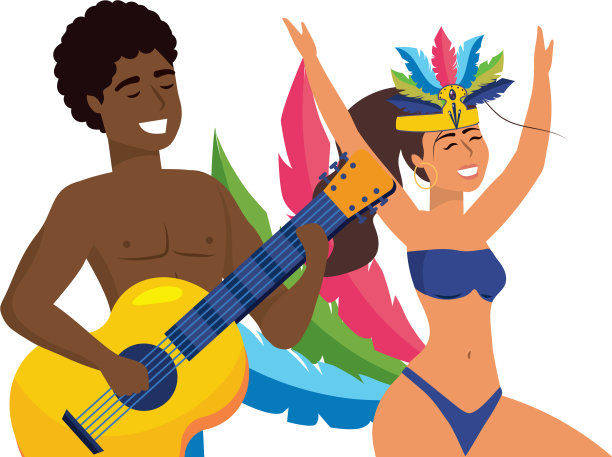 巴西夫妇庆祝狂欢节图片下载