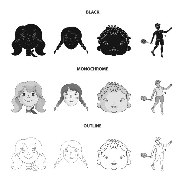 孤立对象女孩和男孩符号设置女孩图片下载