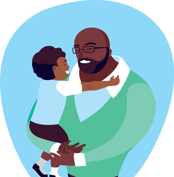 黑人父亲与儿子的性格图片下载