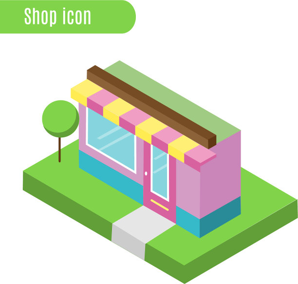 卡通商店商店咖啡厅图片下载