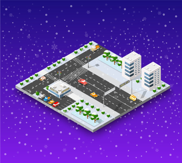 圣诞节城市等距图片下载