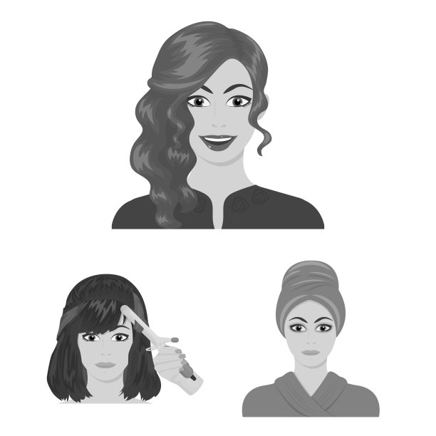护理头发和脸部单色图标设置图片下载