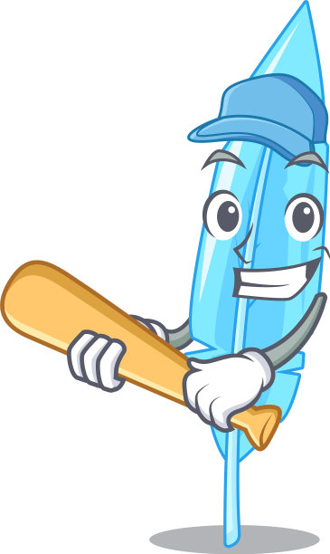 打棒球羽毛卡通人物风格图片下载