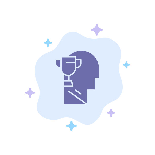 头脑布莱恩奖头部蓝色图标上的抽象云图片下载