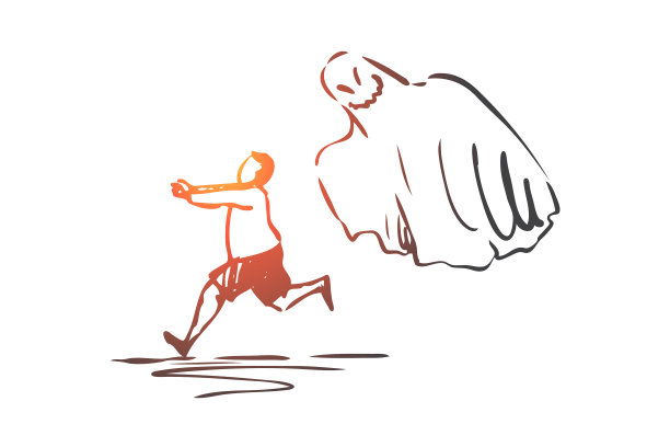 鬼怪男孩害怕可怕的概念图片下载