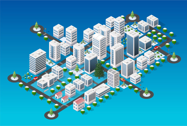 等距城市景观图片下载