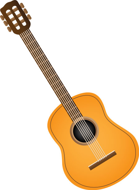 彩色剪影与原声吉他图片下载