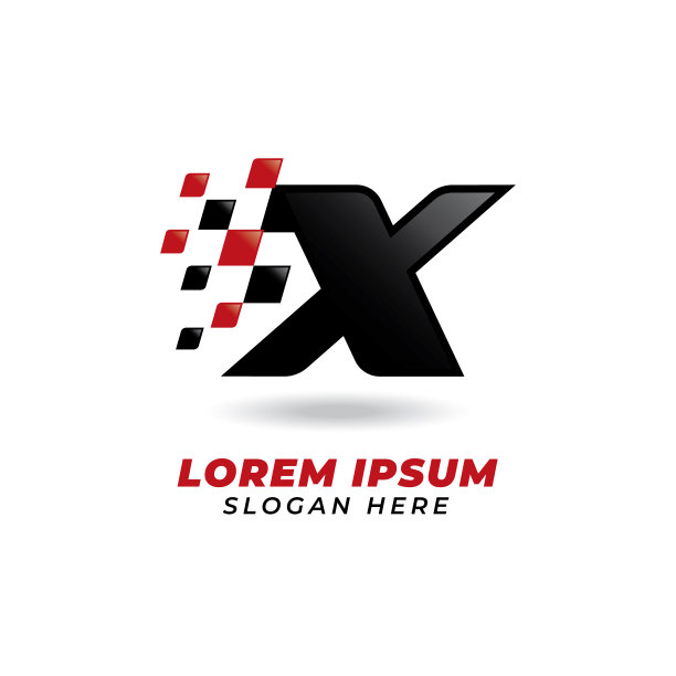 字母x与种族旗图标符号设计图片下载