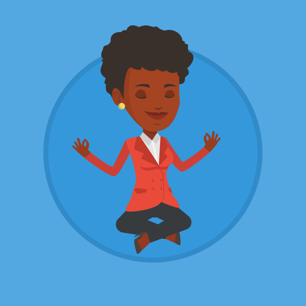 女商人在莲花的位置沉思图片下载