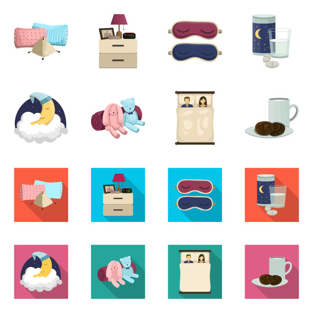 孤立的对象梦和夜标志集图片下载