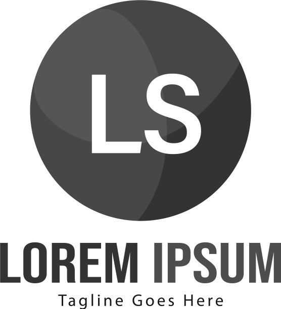 带有现代框架的LS标志模板图片下载