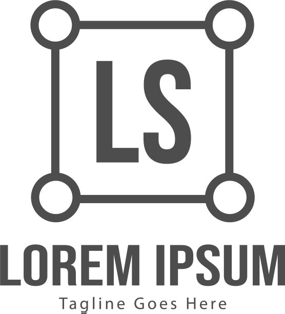带有现代框架的LS标志模板图片下载